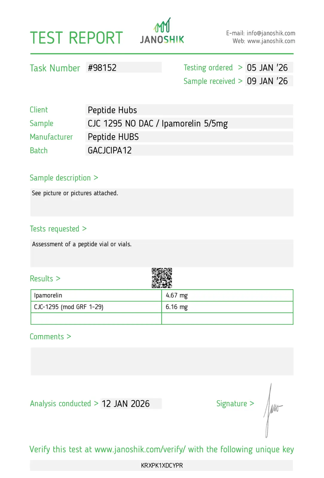 CJC-1295 / Ipamorelin 10mg lab tested 