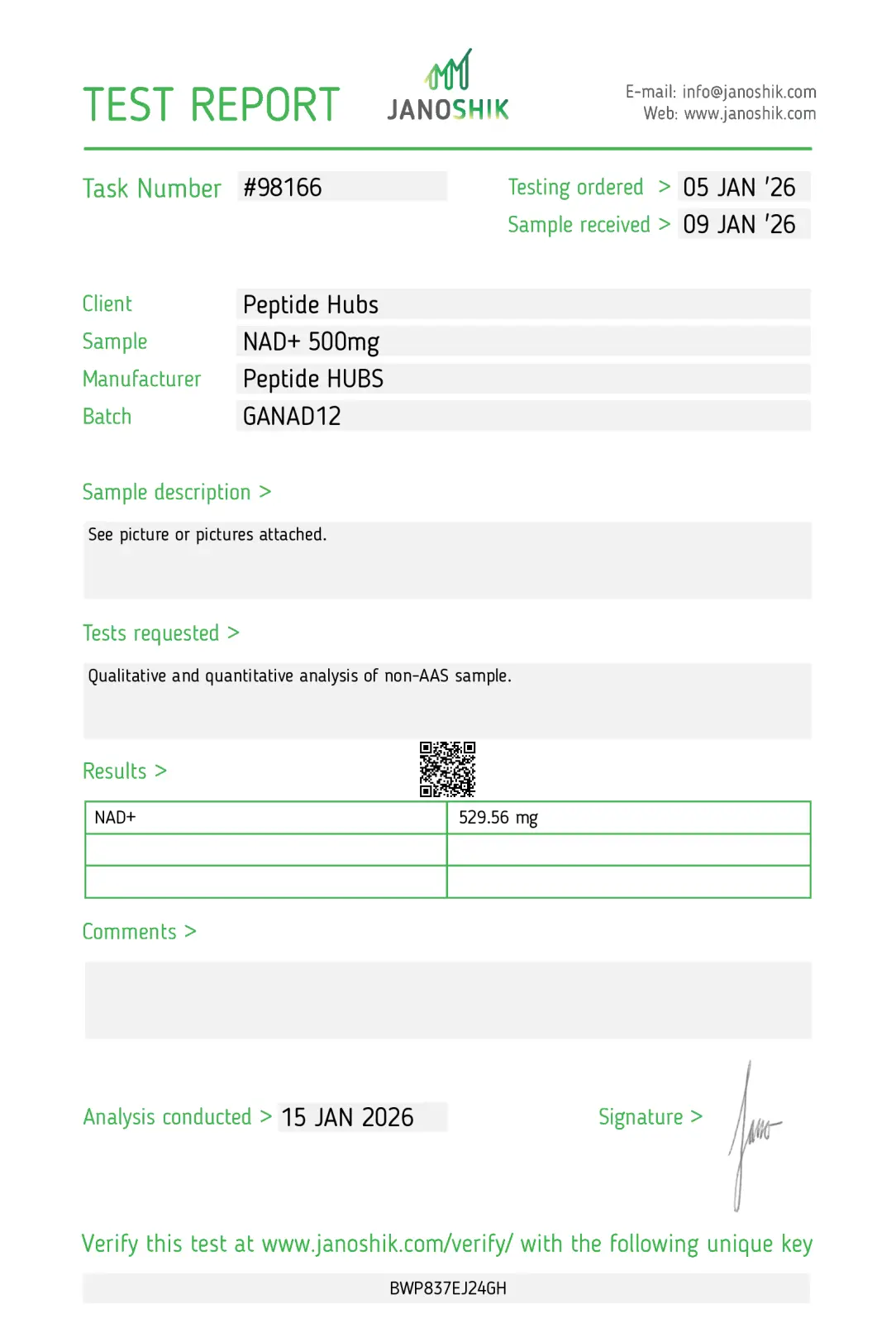 Dragon Pharma NAD+ 500mg lab tested