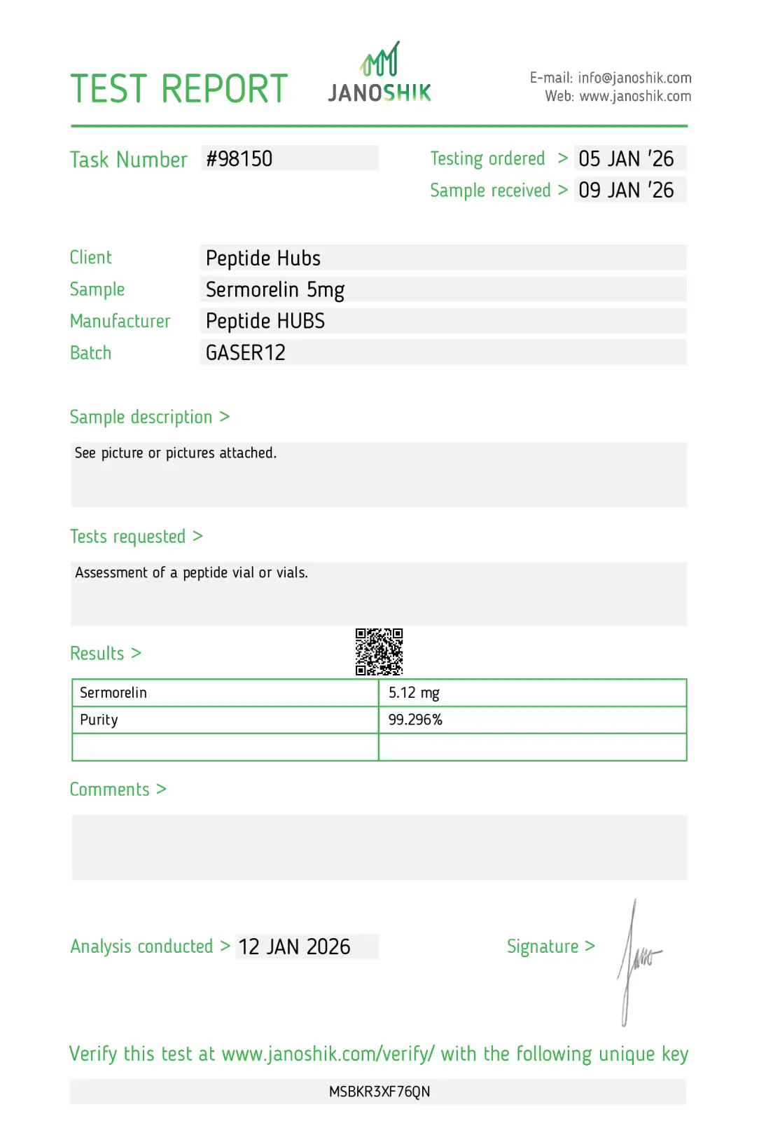  Peptide Hubs Sermorelin 5mg Lab Tested